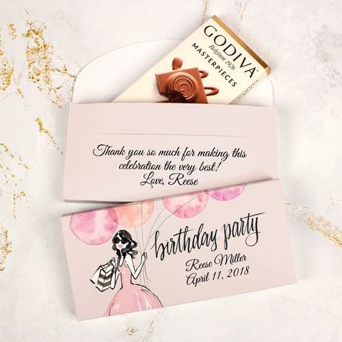 Deluxe Personalized Bonnie Marcus Birthday Blithe Spirit Godiva Chocolate Bar in Gift Box