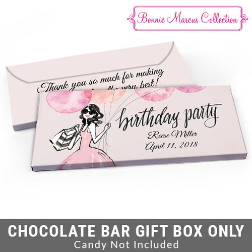 Deluxe Personalized Blithe Spirit Birthday Candy Bar Favor Box