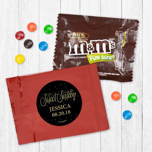 Personalized Bonnie Marcus Sweet 16 Gold Dots - Milk Chocolate M&Ms