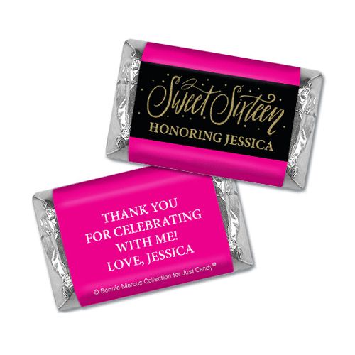 Personalized Bonnie Marcus Gold Dots Sweet 16 Hershey's Miniatures