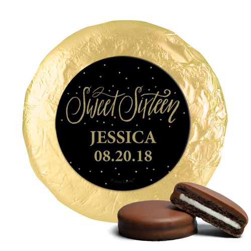 Personalized Bonnie Marcus Gold Dots Sweet 16 Chocolate Covered Oreos