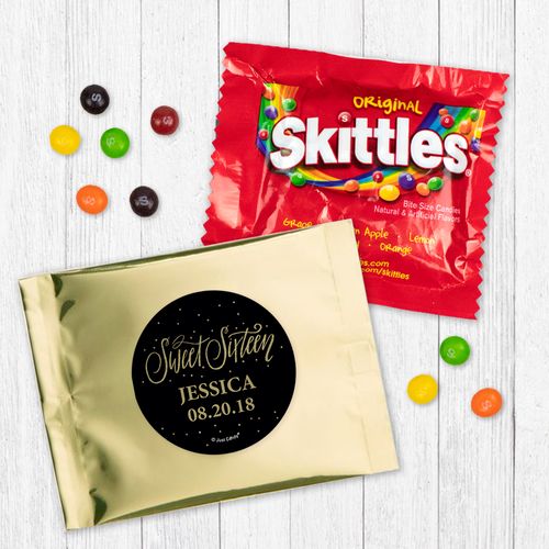Personalized Bonnie Marcus Sweet 16 Gold Dots - Skittles