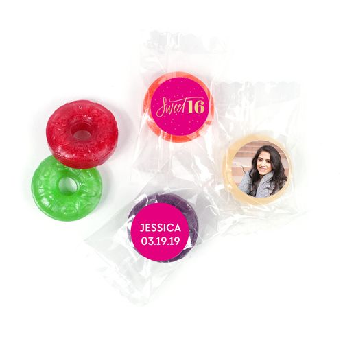 Personalized Bonnie Marcus Pink & Gold Sweet 16 Life Savers 5 Flavor Hard Candy