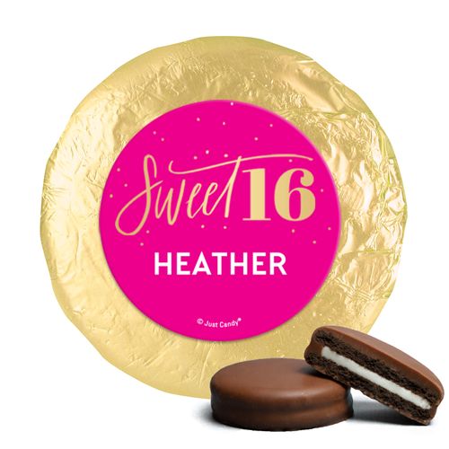Personalized Bonnie Marcus Pink & Gold Sweet 16 Chocolate Covered Oreos