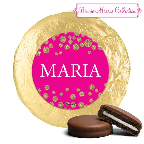 Personalized Bonnie Marcus Gold Sparkle Quinceanera Chocolate Covered Oreos