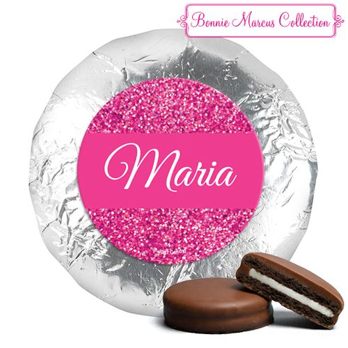 Personalized Bonnie Marcus Pink Sparkle Quinceanera Chocolate Covered Oreos