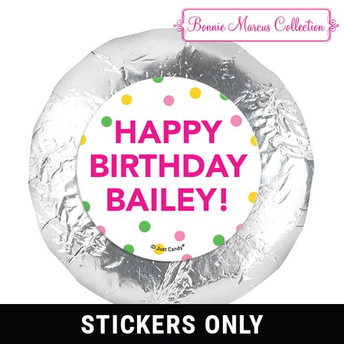 Personalized 1.25" Stickers - Bonnie Marcus Tropical Birthday (48 Stickers)