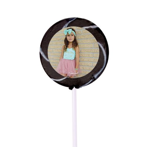 Personalized Birthday Photo Small Swirly Pop with Sticker (24 Pack)