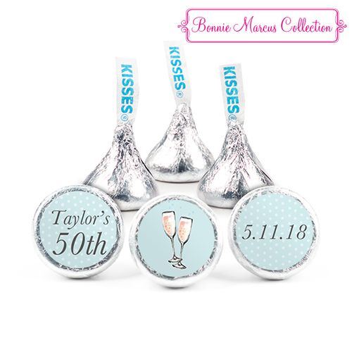 Personalized Hershey's Kisses - Birthday Bubbly Party Blue