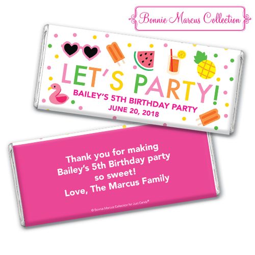 Personalized Bonnie Marcus Tropical Birthday Chocolate Bar & Wrapper