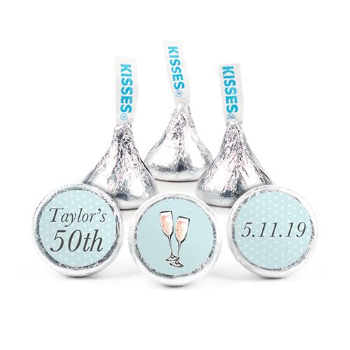 Personalized Birthday Blue Bubbly Party Hershey's Kisses