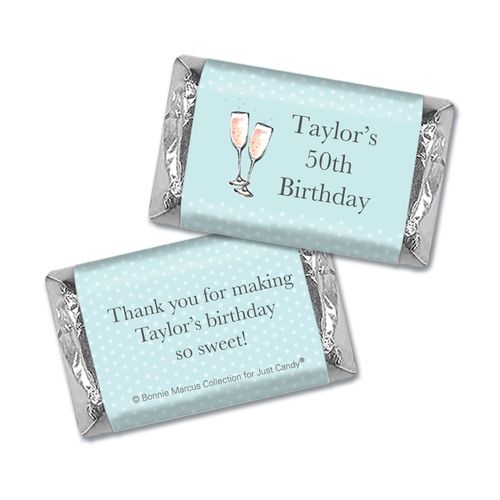 Personalized Mini Wrappers Only - Bonnie Marcus Birthday Blue Birthday Party Bubbly