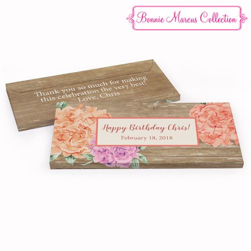 Deluxe Personalized Blooming Joy Birthday Hershey's Chocolate Bar in Gift Box