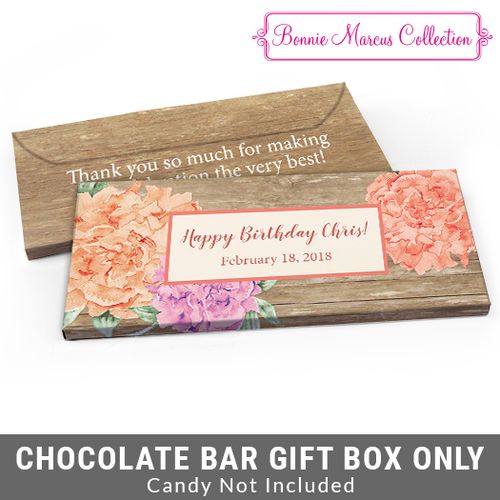 Deluxe Personalized Blooming Joy Birthday Candy Bar Favor Box