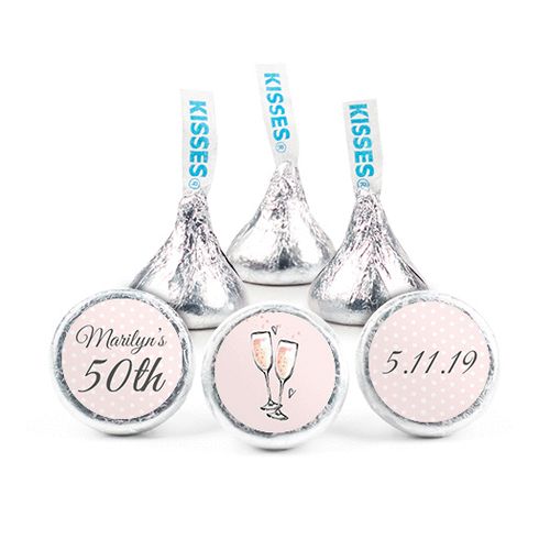 Personalized Birthday Pink Bubbly Party Hershey's Kisses