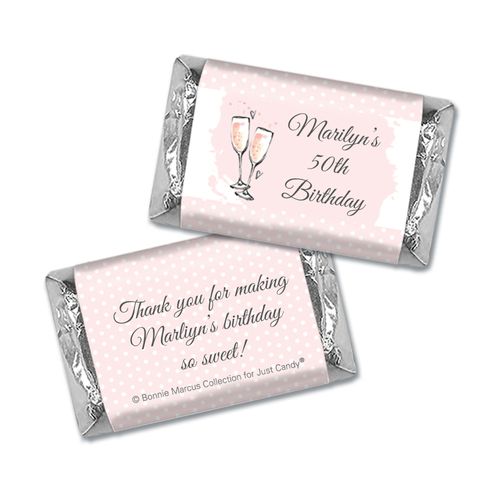 Personalized Mini Wrappers Only - Bonnie Marcus Birthday Pink Birthday Party Bubbly