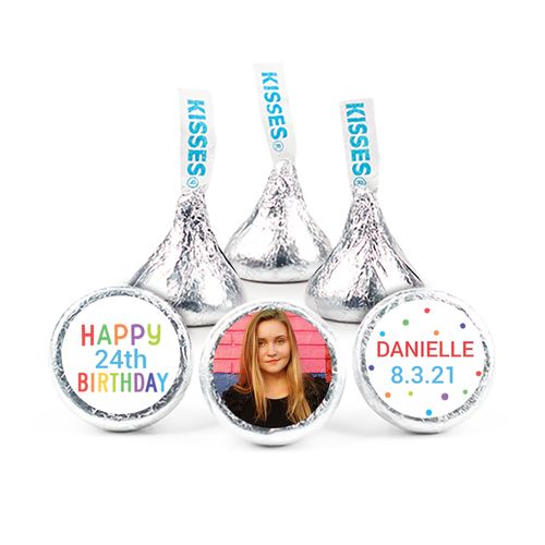 Personalized Bonnie Marcus Colorful Candles Birthday 3/4" Sticker (108 Stickers)