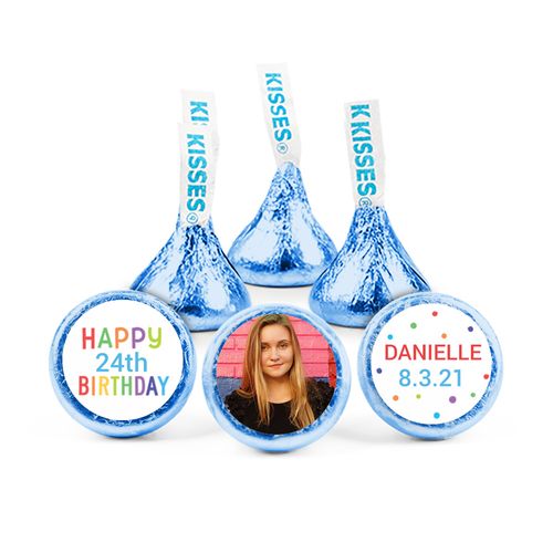 Personalized Birthday Colorful Candles Hershey's Kisses