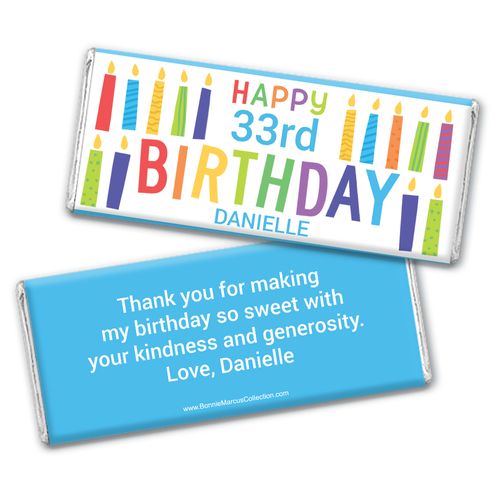 Personalized Bonnie Marcus Birthday Colorful Candles Chocolate Bar Wrappers