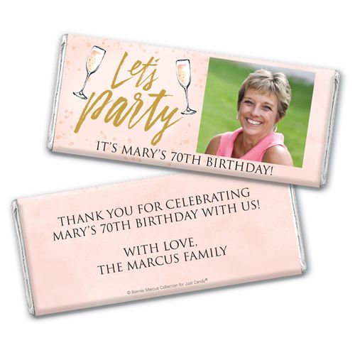 Personalized Bonnie Marcus Chocolate Bar Wrappers Only - Birthday Champagne Party