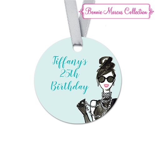 Personalized In Vogue Birthday Round Favor Gift Tags (20 Pack)