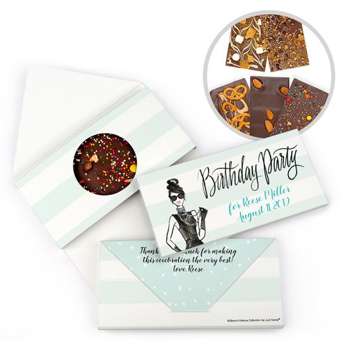 Personalized Bonnie Marcus Birthday Vogue Gourmet Infused Belgian Chocolate Bars (3.5oz)