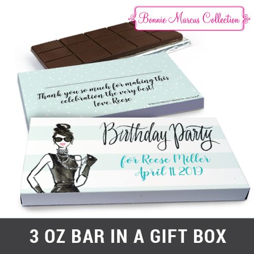 Deluxe Personalized Vogue Chocolate Bar in Gift Box (3oz Bar)