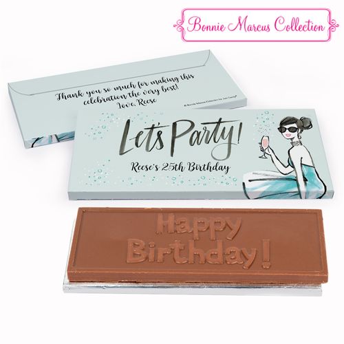 Deluxe Personalized Sunny Soiree Birthday Chocolate Bar in Gift Box
