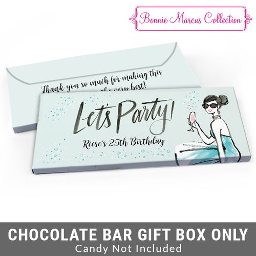 Deluxe Personalized Sunny Soiree Birthday Candy Bar Favor Box