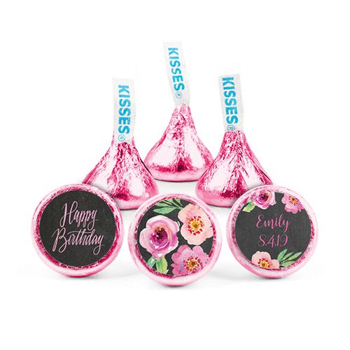 Personalized Birthday Floral Embrace Hershey's Kisses