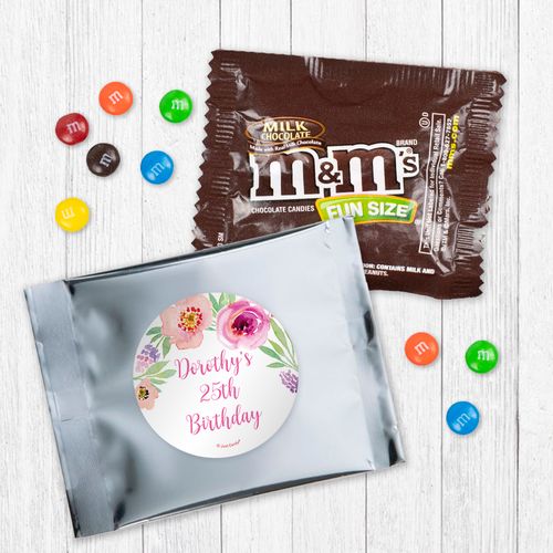 Personalized Bonnie Marcus Birthday Floral Embrace - Milk Chocolate M&Ms