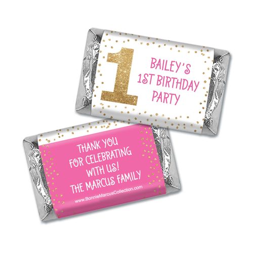 Personalized Bonnie Marcus 1st Birthday Golden One Mini Wrappers Only