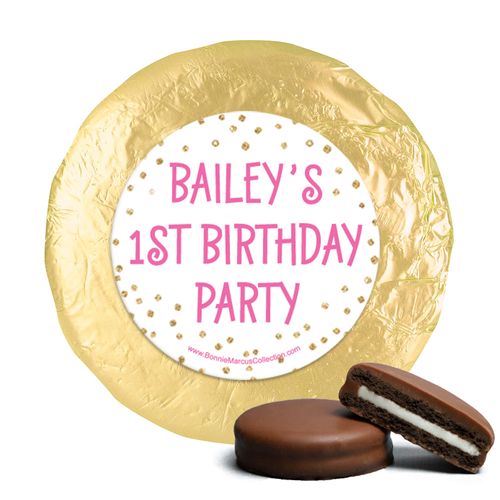 Personalized Golden One First Birthday Milk Chocolate Covered Oreos