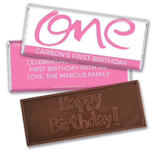 Bonnie Marcus Personalized Doodle One 1st Birthday Embossed Chocolate Bars