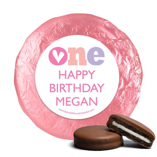 Personalized Adorable One First Birthday Milk Chocolate Covered Oreos