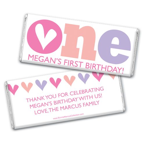 Bonnie Marcus Personalized Adorable One 1st Birthday Chocolate Bar Wrappers