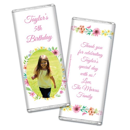 Personalized Bonnie Marcus Birthday Blossom Photo Chocolate Bar Wrappers