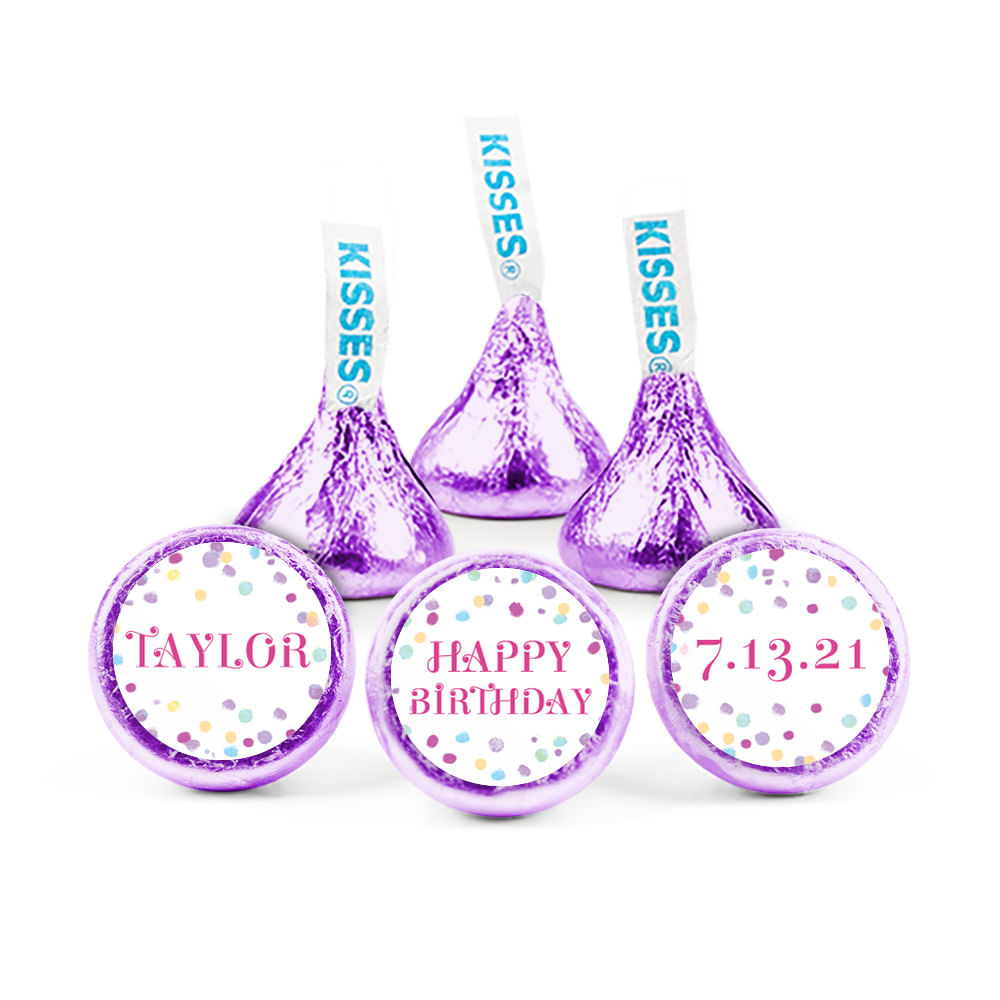 Personalized Birthday Sprinkling Confetti Hershey's Kisses - Whcandy.com