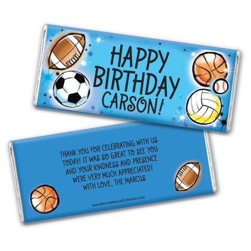 Personalized Bonnie Marcus Birthday Airbrush Athletics Chocolate Bar Wrappers