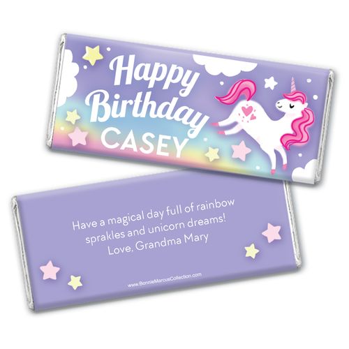 Personalized Bonnie Marcus Birthday Unicorn Dreams Chocolate Bar & Wrapper