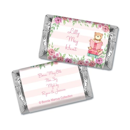 Story Time Girl Birth Announcement Personalized Miniature Wrappers