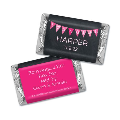 Bonnie Marcus Collection Personalized Hershey's Miniature It's a Girl Banner Birth Announcement