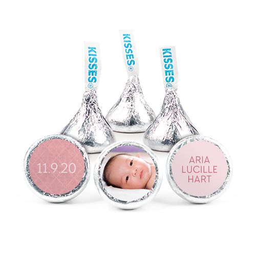 Personalized Girl Birth Announcement Photo Hershey's Kisses