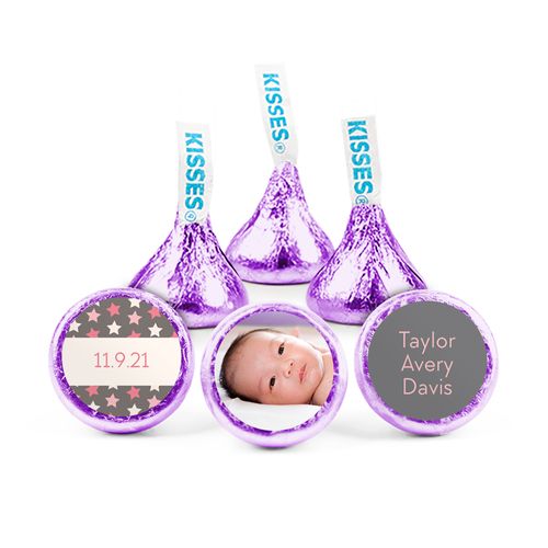 Personalized Girl Birth Announcement Star Hershey's Kisses