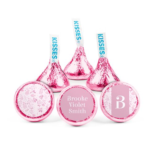 Personalized Girl Birth Announcement Pink Animal Hershey's Kisses