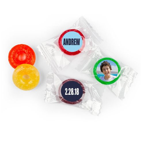 Bar Mitzvah Personalized Boldly Blue LifeSavers 5 Flavor Hard Candy (300 Pack)