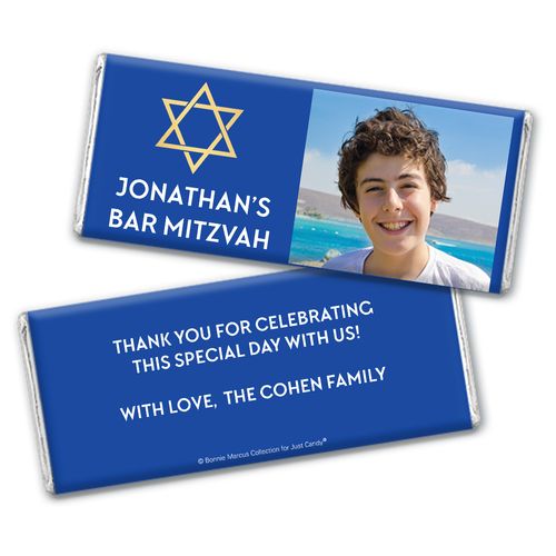 Personalized Bar Mitzvah Traditional Star Hershey's Chocolate Bar Wrappers