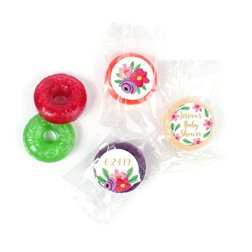 Personalized Bonnie Marcus Baby Shower Fun Floral LifeSavers 5 Flavor Hard Candy