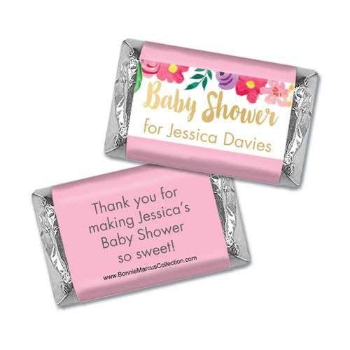 Personalized Bonnie Marcus Fun Floral Baby Shower Mini Wrappers