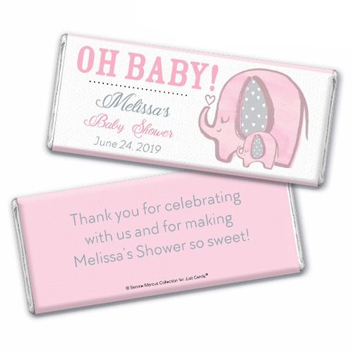 Personalized Bonnie Marcus Baby Shower Elephants Chocolate Bar
